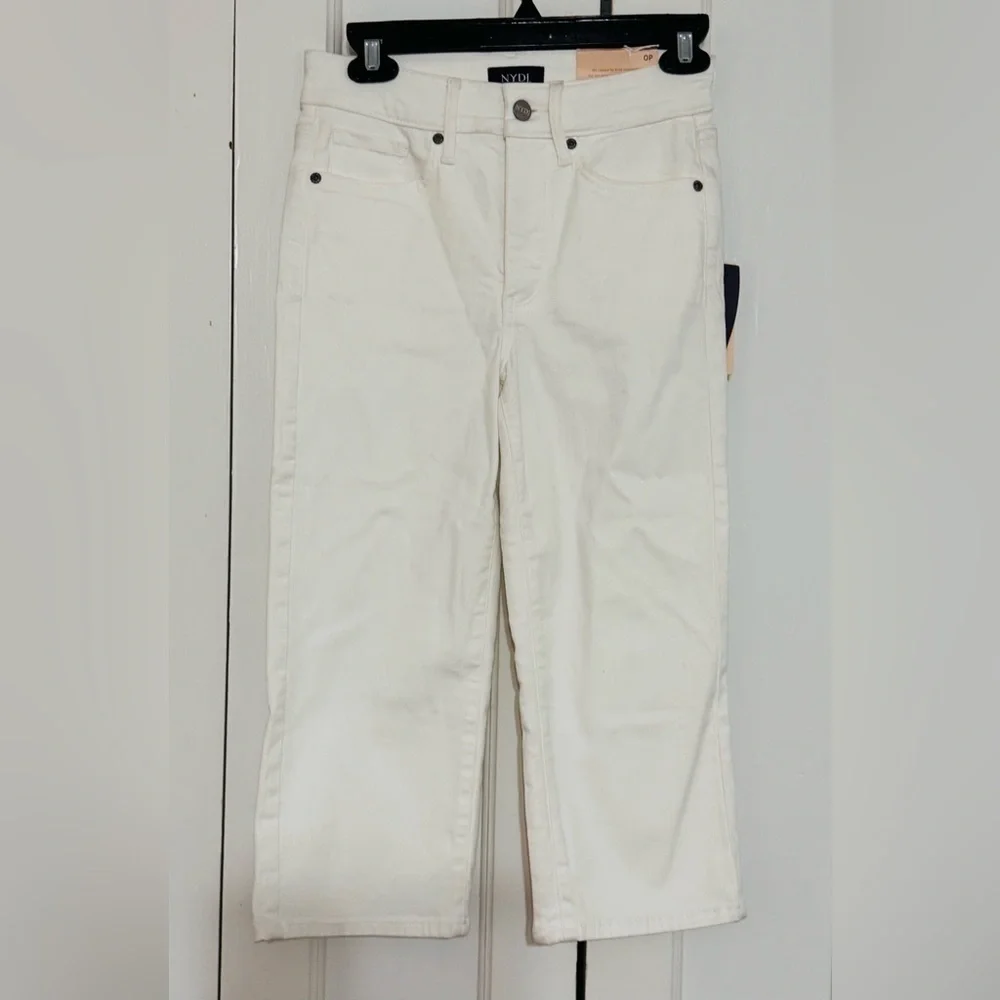 NYDJ Thigh Shaper Crop Jeans in Optic White - Picture 4 of 7